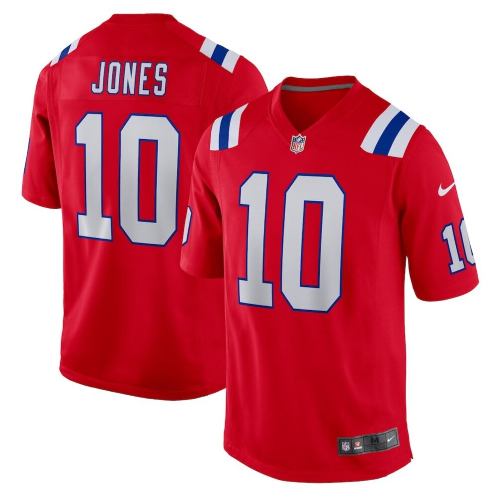 New England Patriots Nike Alternate Red Game Jersey, #10 Mac Jones, XL, NWT